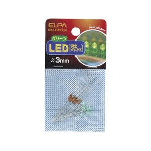 【新着特価】エルパ (ELPA) LED LED電球 工作 25mA 5個入 φ3mm グリーン HK-LED3H(G)