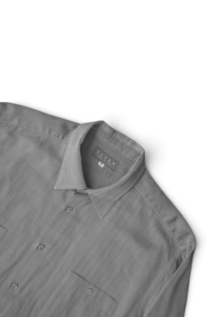 90's "SULKA" Gray Color Cotton Herringbone Twill Safari Shirt Made in ITALY