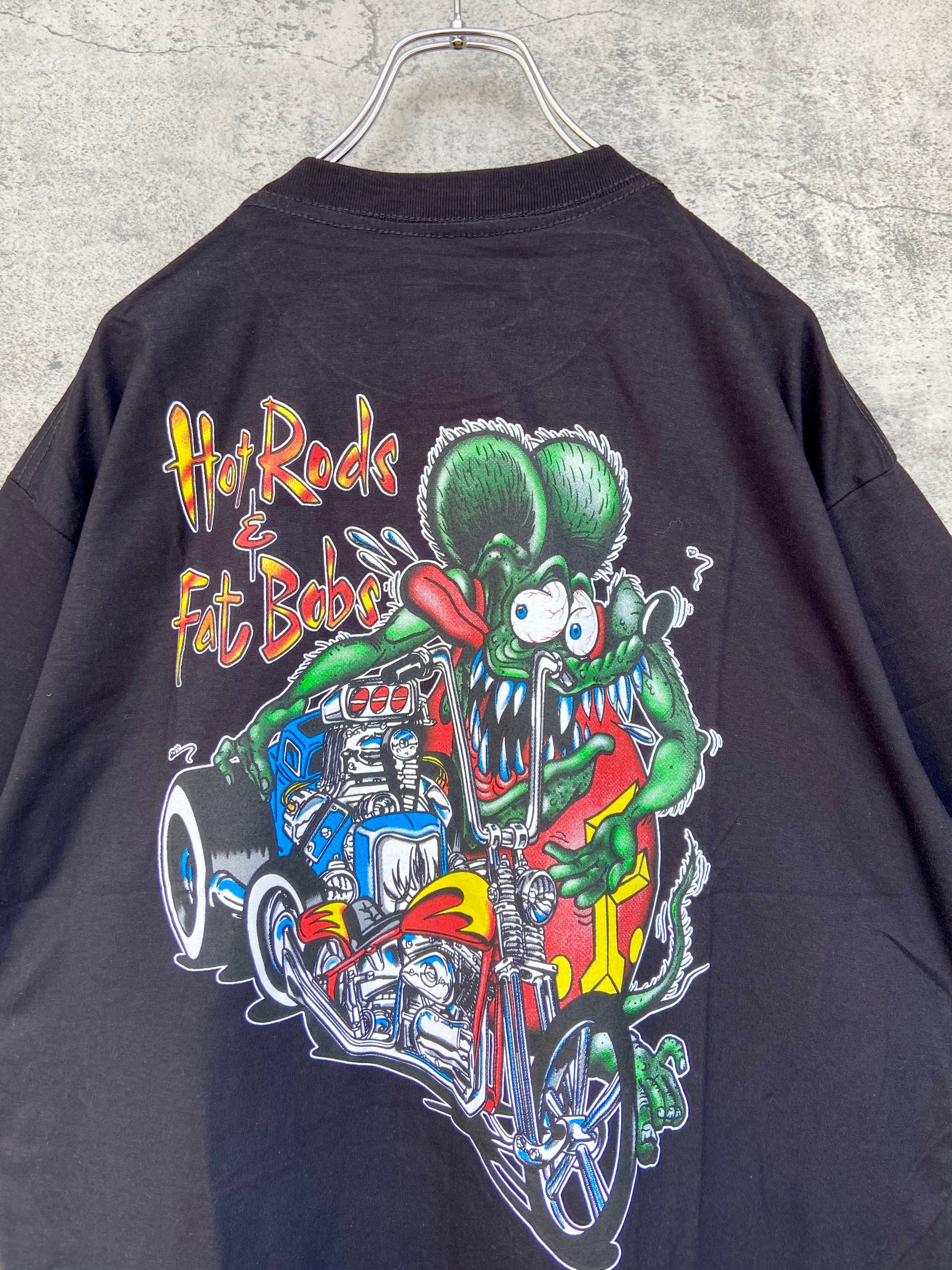 Rat Fink/ラットフィンク Tシャツ 背面デカロゴ クレイジーバイク XL