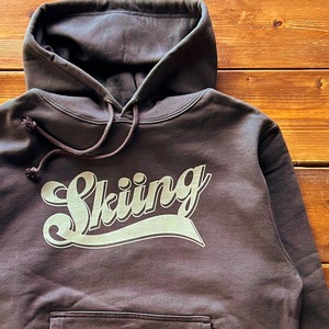 “Skiing”Hoodie / Charcoal black　スキーイングフーディー