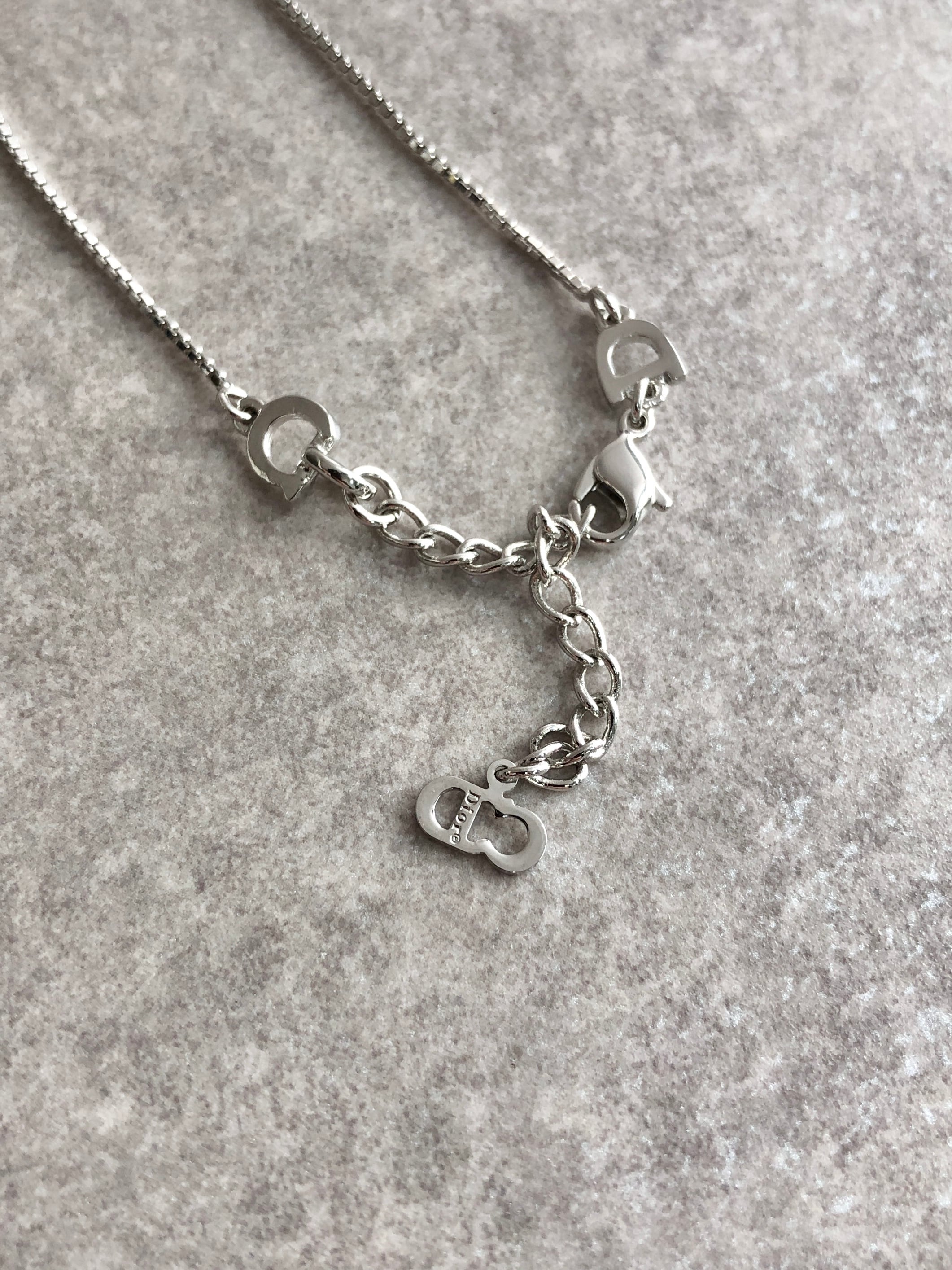 極美品 Christian Dior ディオール ロープデザイン ネックレス Christian Dior クリスチャン ディオール ネックレス シルバー クロス