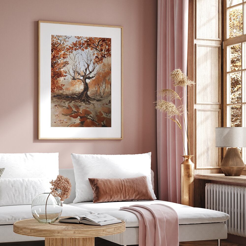 秋の紅葉のポスター / i1562 / 秋の収穫 かぼちゃや名言 水彩画 インテリアポスター