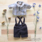 Vsb-7011 Greige shirt charcoal gray pt set
