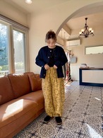 [NARU]20ビエラ起毛バイアス花柄ロングエッグパンツ