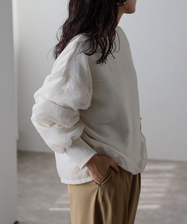 レイヤードシアー長袖プルオーバー