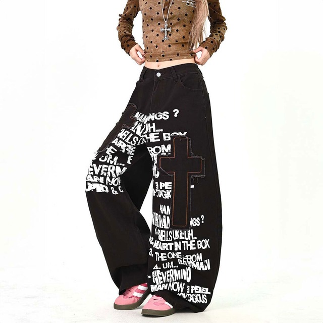 クロスグラフィックミックスワイドパンツ
 2col   R01589