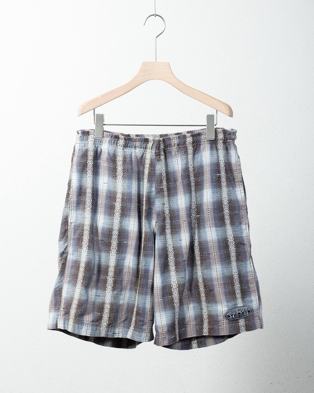 ombre check patterned cotton easy short trousers