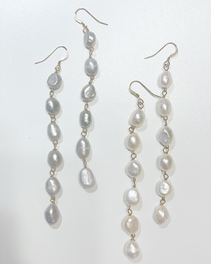 freshwater pearl earrings　14KGF