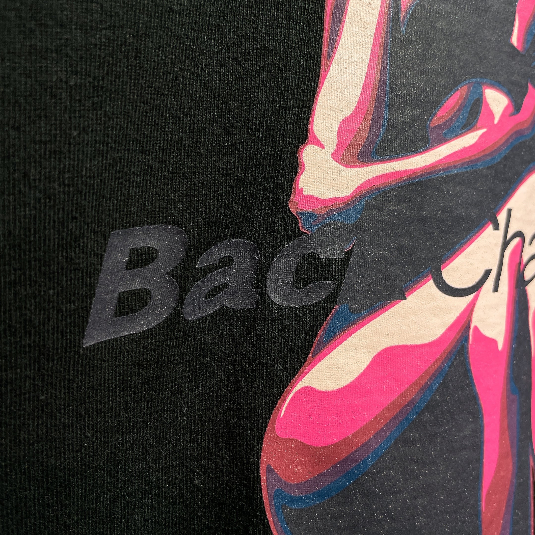 ” Back channel ” sexy girl printed black cotton Tee