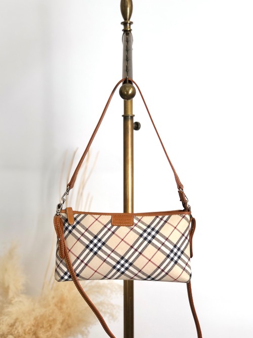 BURBERRY バーバリー ノバチェック ショルダーバッグ ベージュ PVC 2WAY vintage ヴィンテージ オールド 2zcrez