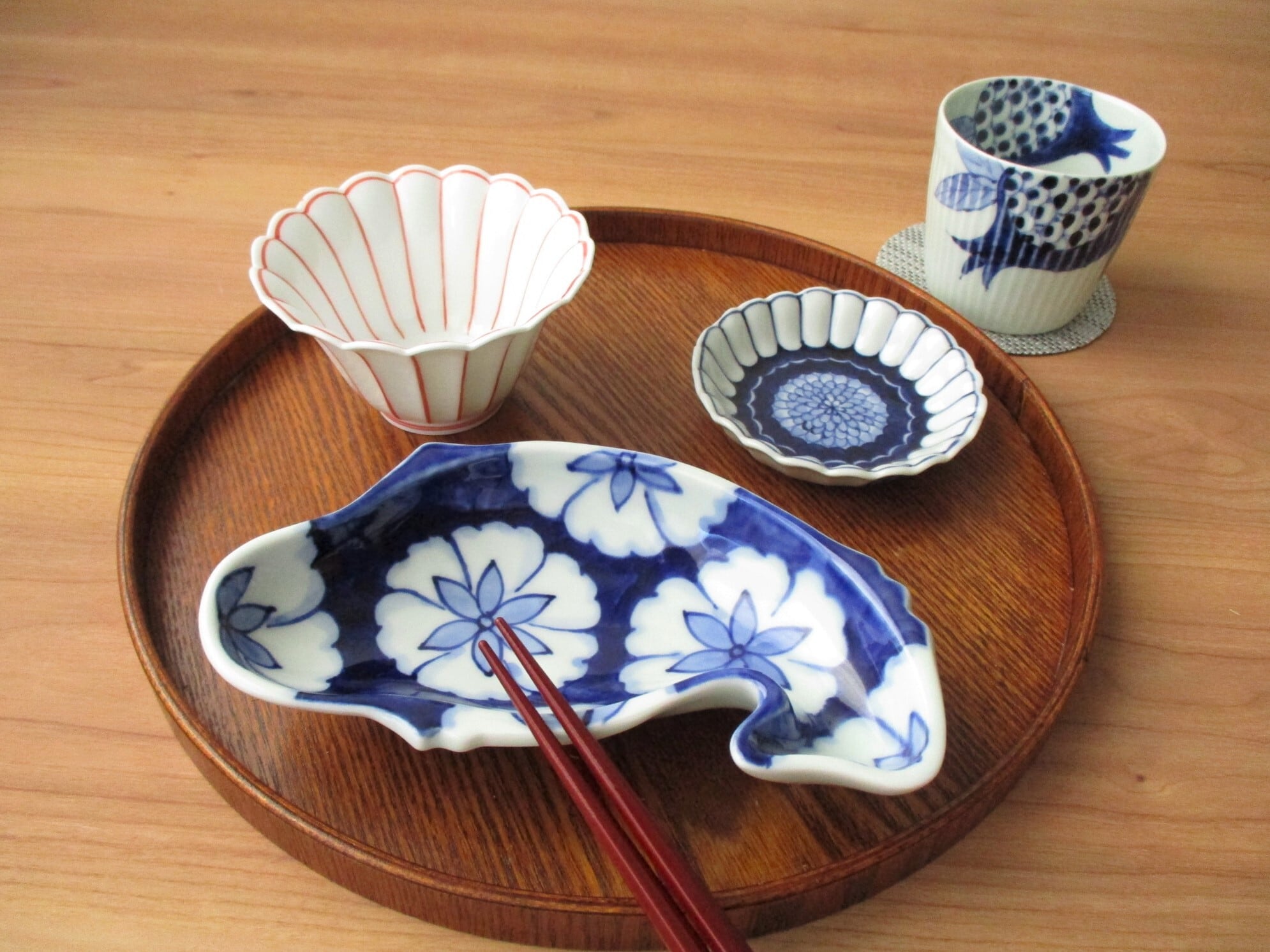 砥部焼 お茶碗 5点 セット 梅山窯