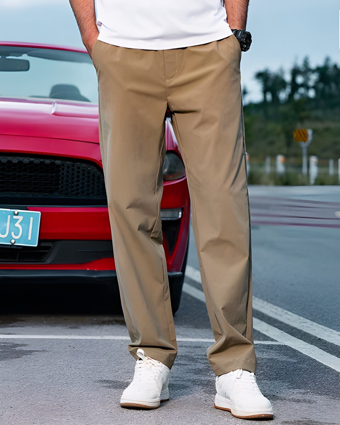 ノータック シンプルストレートパンツ E0024