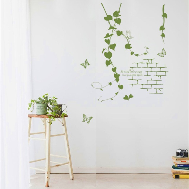 ウォールステッカー 蔦と蝶 壁紙 シール 賃貸ok はがせる 剥がせる Diy 模様替え インテリア つた ツタ 葉 葉っぱ リーフ 蝶 バタフライ ちょうちょ 蝶々 3qee Com