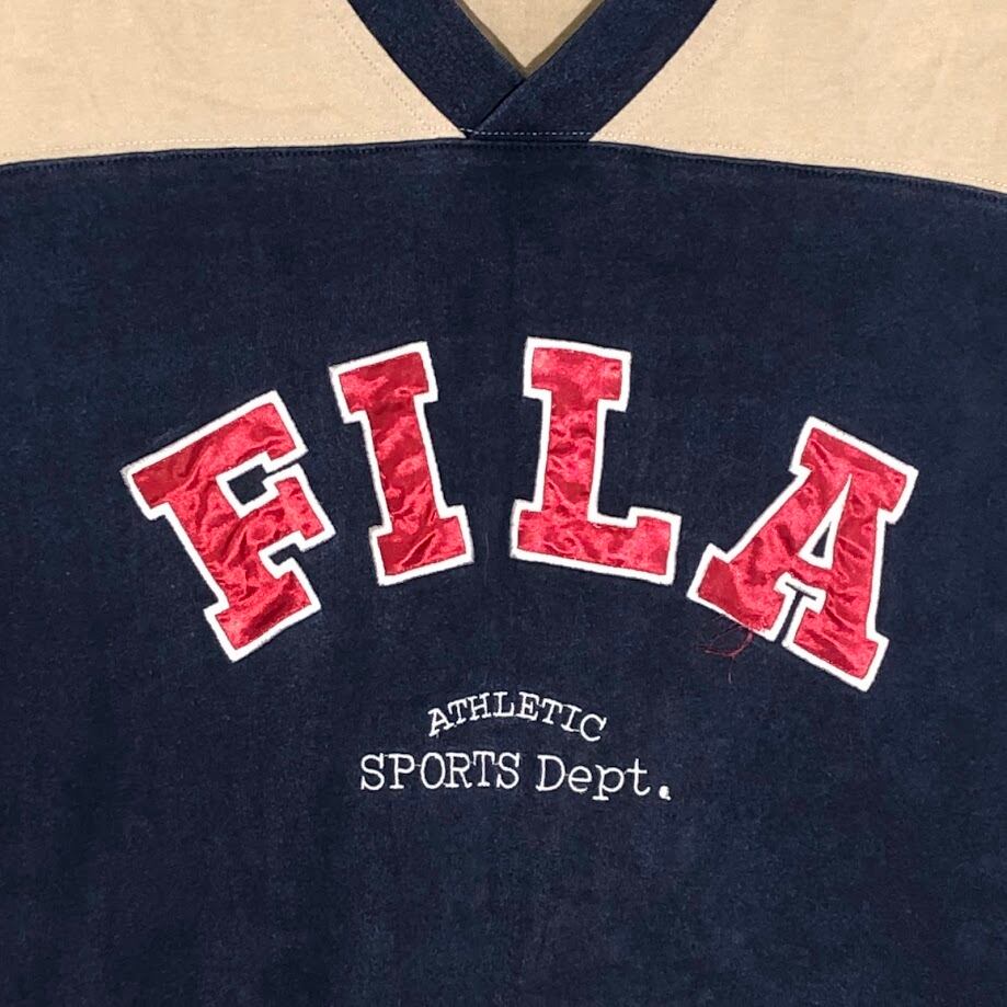 90's/90年代 ヴィンテージ FILA フィラ オールド Vネック 長袖 ロンT
