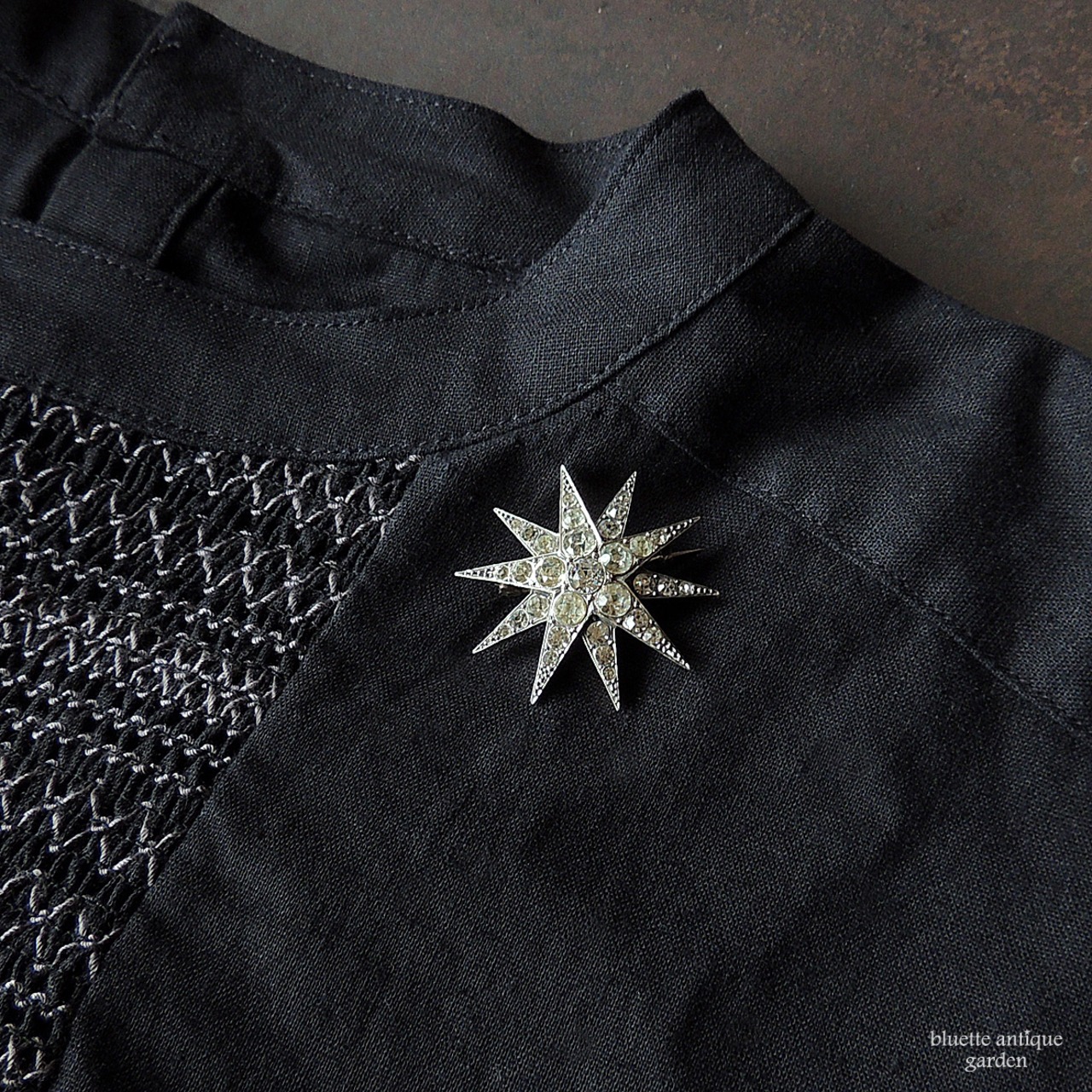 アンティークジュエリー シルバー900 スターバースト ブローチ
