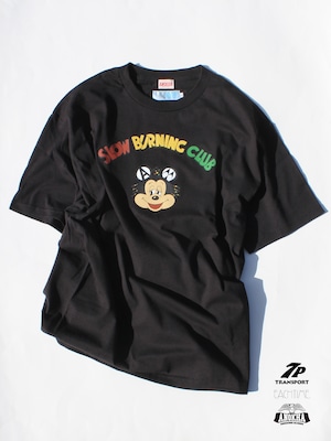 ANOKHA×TRANSPORT×EACHTIME. "SLOW BURNING CLUB" T-SHIRT BLACK