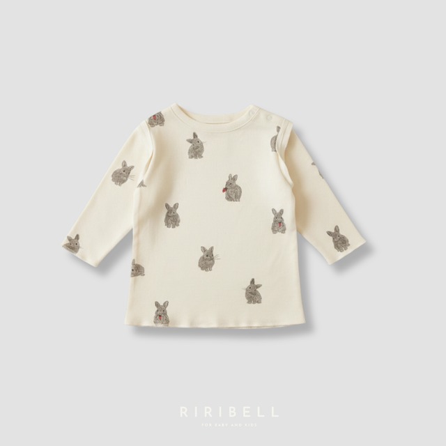 【STUDIO BOHEME】LALA T-SHIRT - ECRU / RABBITS / 18M,24M