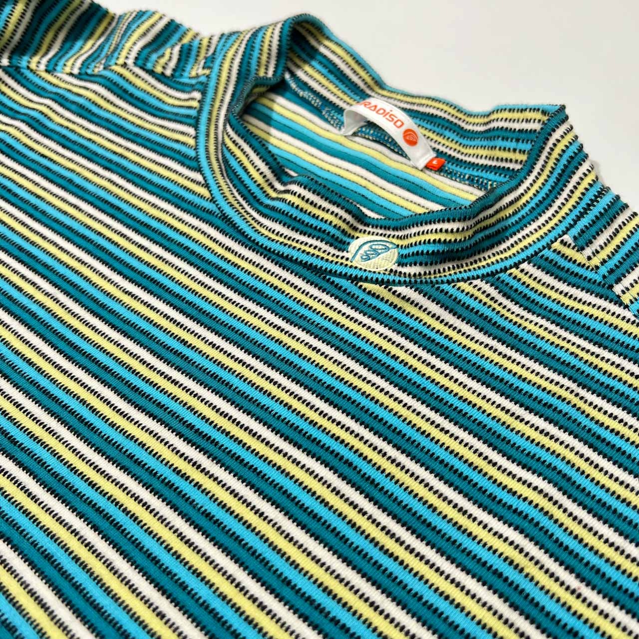 Paradiso パラディーソ マルチボーダー柄 ハイネック 長袖Tシャツ カットソー L /ゴルフ/スポーツ/メンズ