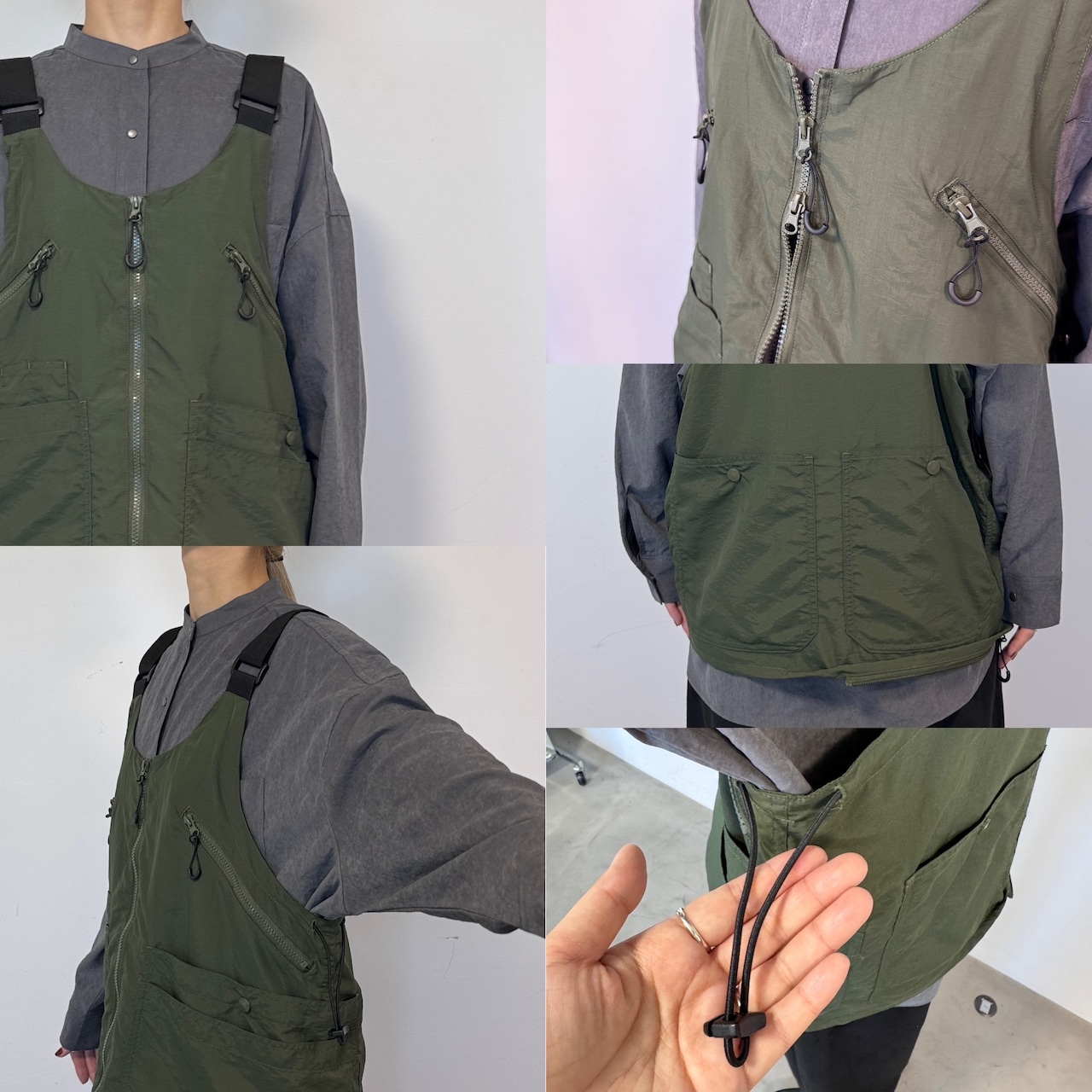 2wayフィッシングベストbag/カーキ