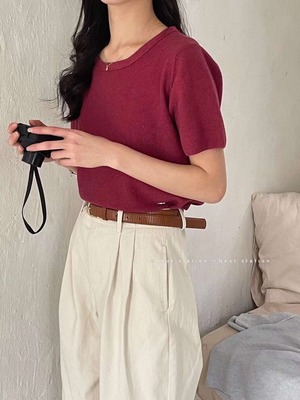 半袖リブニット AJ22155-2330