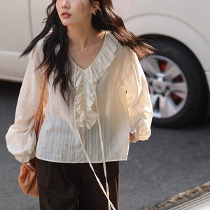frill-collar blouse　J00492