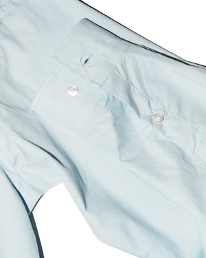 ssstein "SUVIN COTTON OVERSIZED REGULAR COLLAR SHIRT〔OFF BLUE〕"