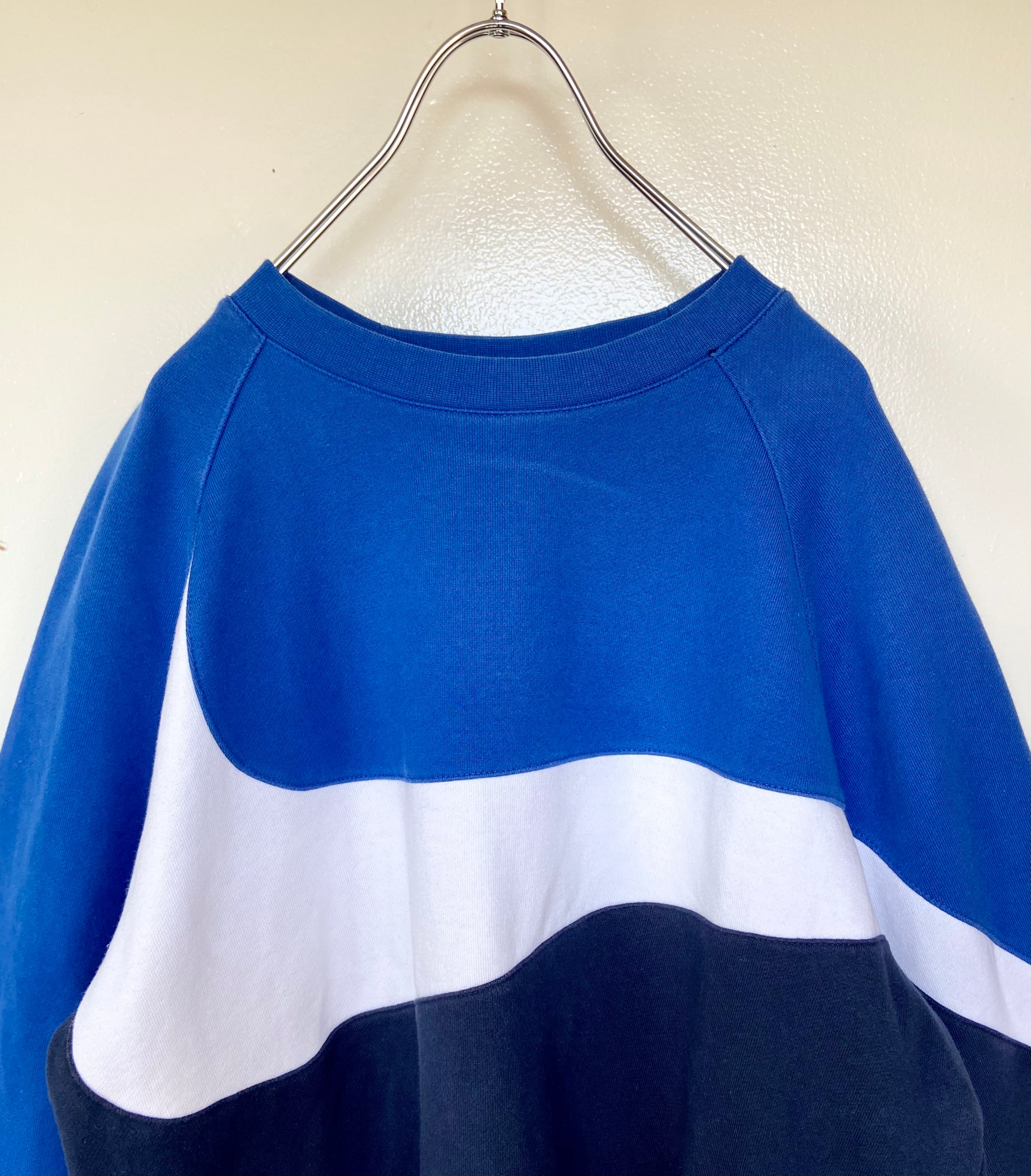 古着NIKE/ナイキ スウェット スウォッシュ 刺繍 デカロゴ 青 トレーナー