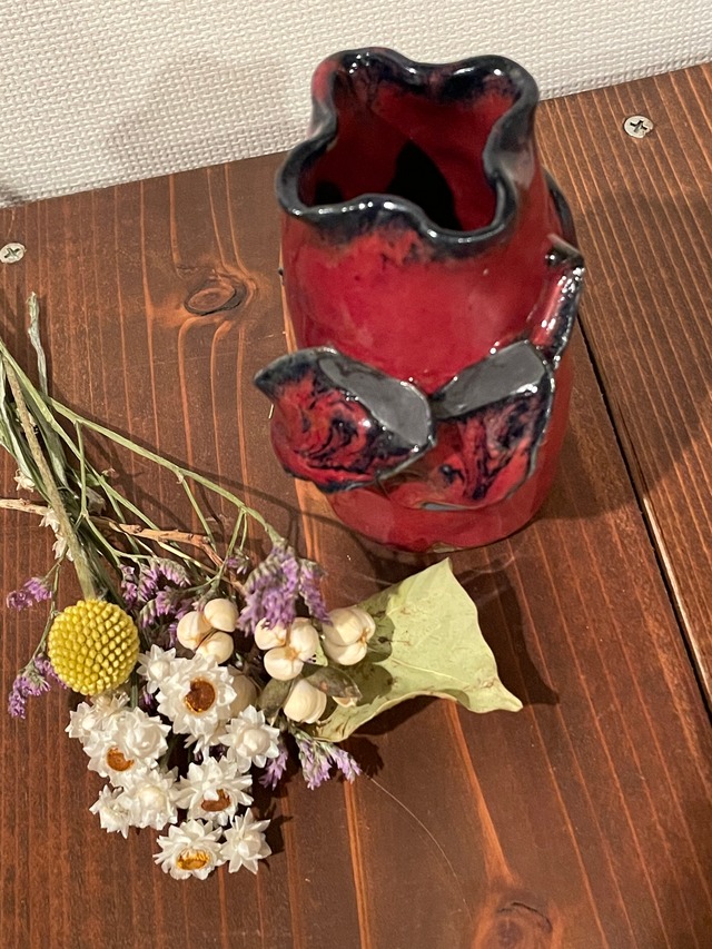 手作り一輪挿し(リーフ)＆ミニドライフラワー