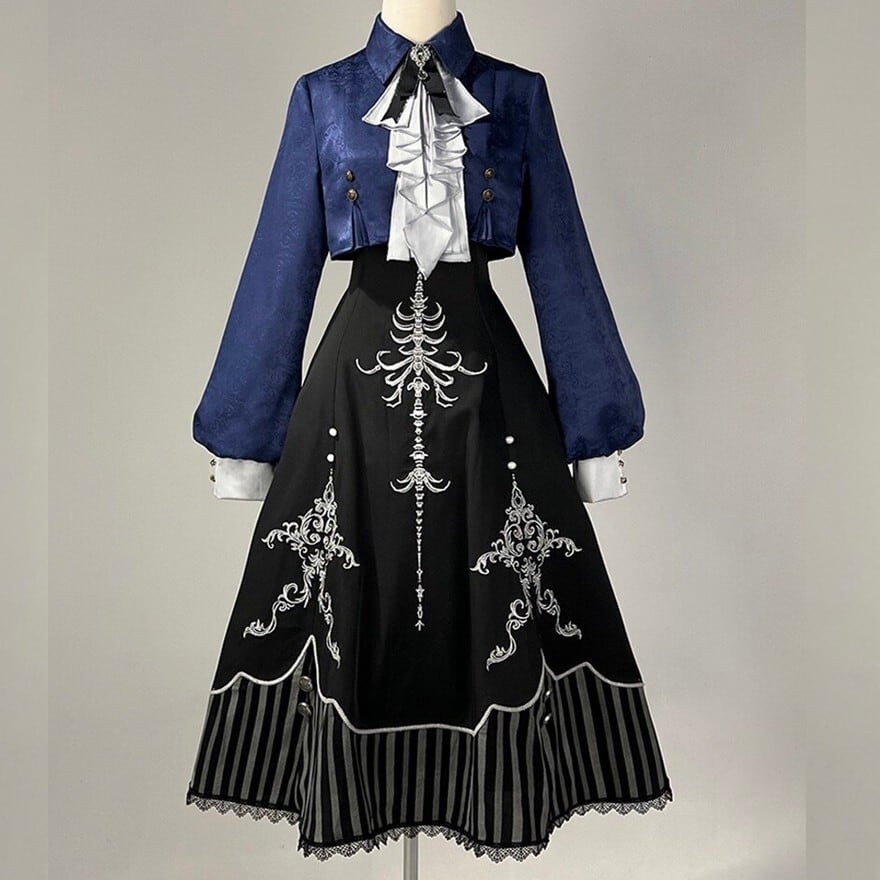 ゴシックロリィタ セットアップ スケルトン刺繍 ボレロ付き 撮影会|WithU