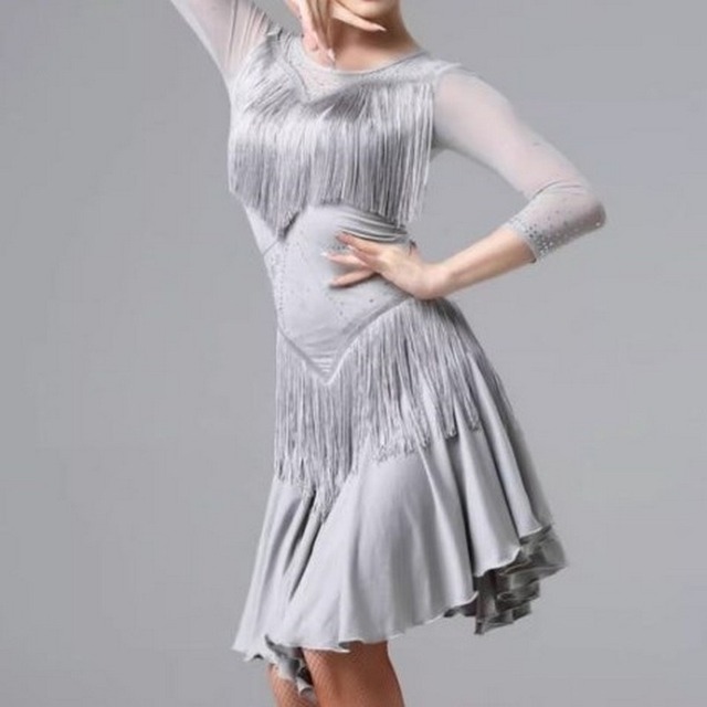 タッセルデザインドレス　ダンス　ワンピース　　　ds0324