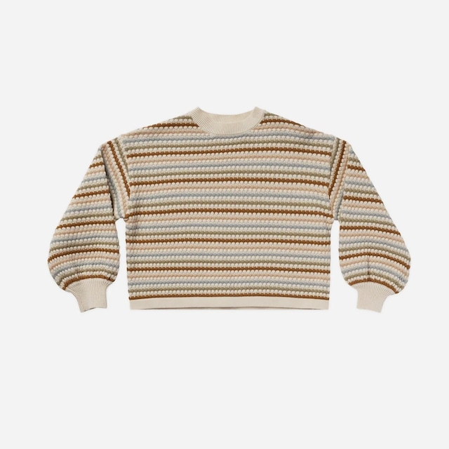 RYLEE+CRU / Boxy Crop Sweater || Honeycomb Stripe 6-7/8-9/10-12y