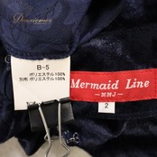 フラダンス 衣装 MermaidLine MMJ マーメイドライン エムエムジェイ ワンピース ネイビー系 紺 バラ柄 ロケラニ 花柄 植物柄 ベロア生地 光沢感 高級感 ハワイアンプリント ハワイアン アロハ フラ ダンス レッスン 練習 ハワイアンダンス フレアスカート 華やか 上品 大人っぽい