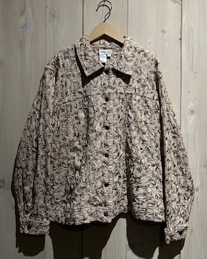 【a.k.a.C.a.k.a vintage】Flower Embroidery Vintage Cotton Tracker Jacket