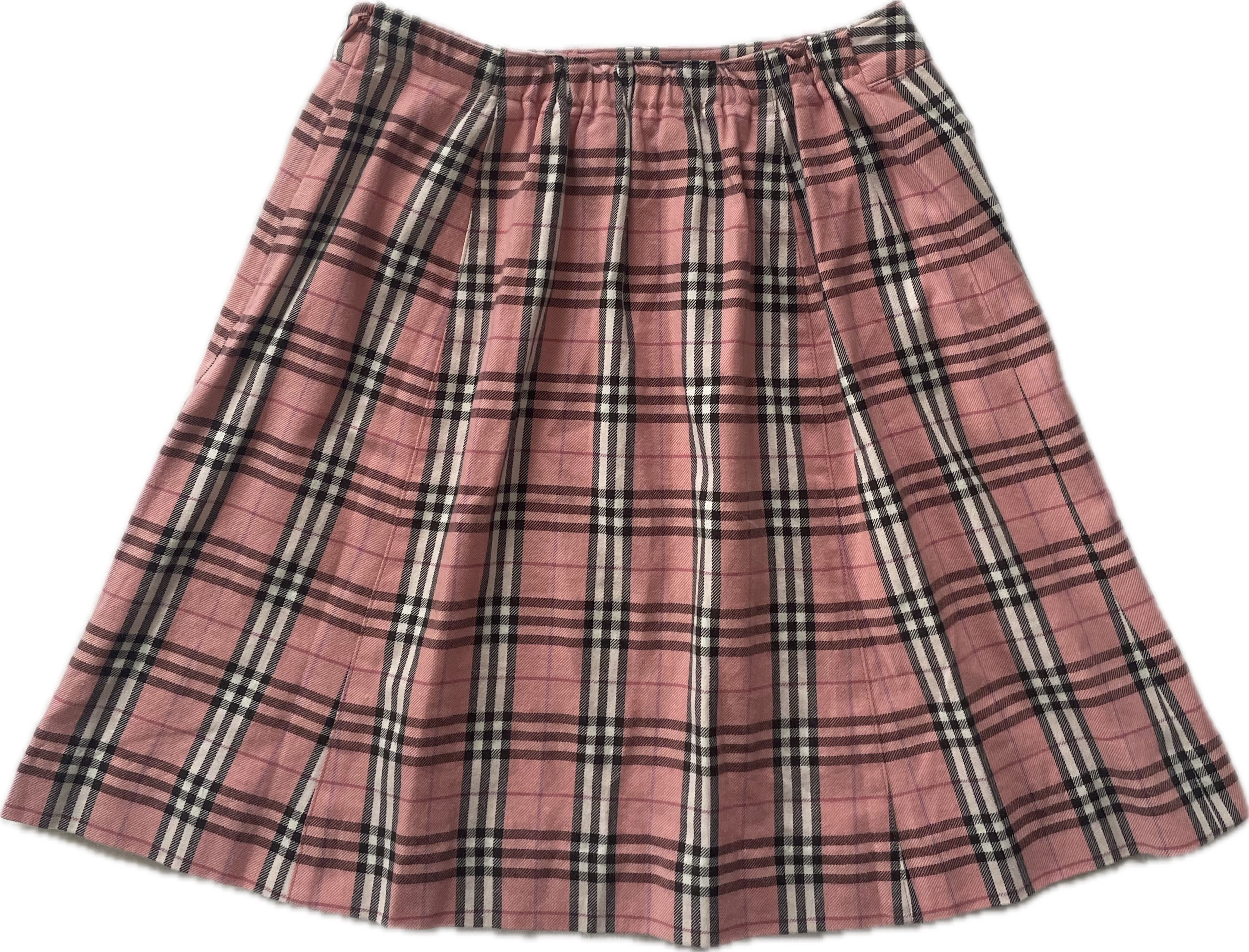 Burberry プリーツスカート バーバリー BURBERRY】バーバリー リボンベルト チェックプリーツスカート
