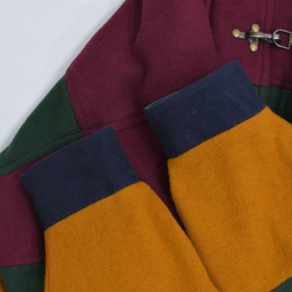 90s～ BRAETAN リバーシブル マルチカラー ウール フード付き