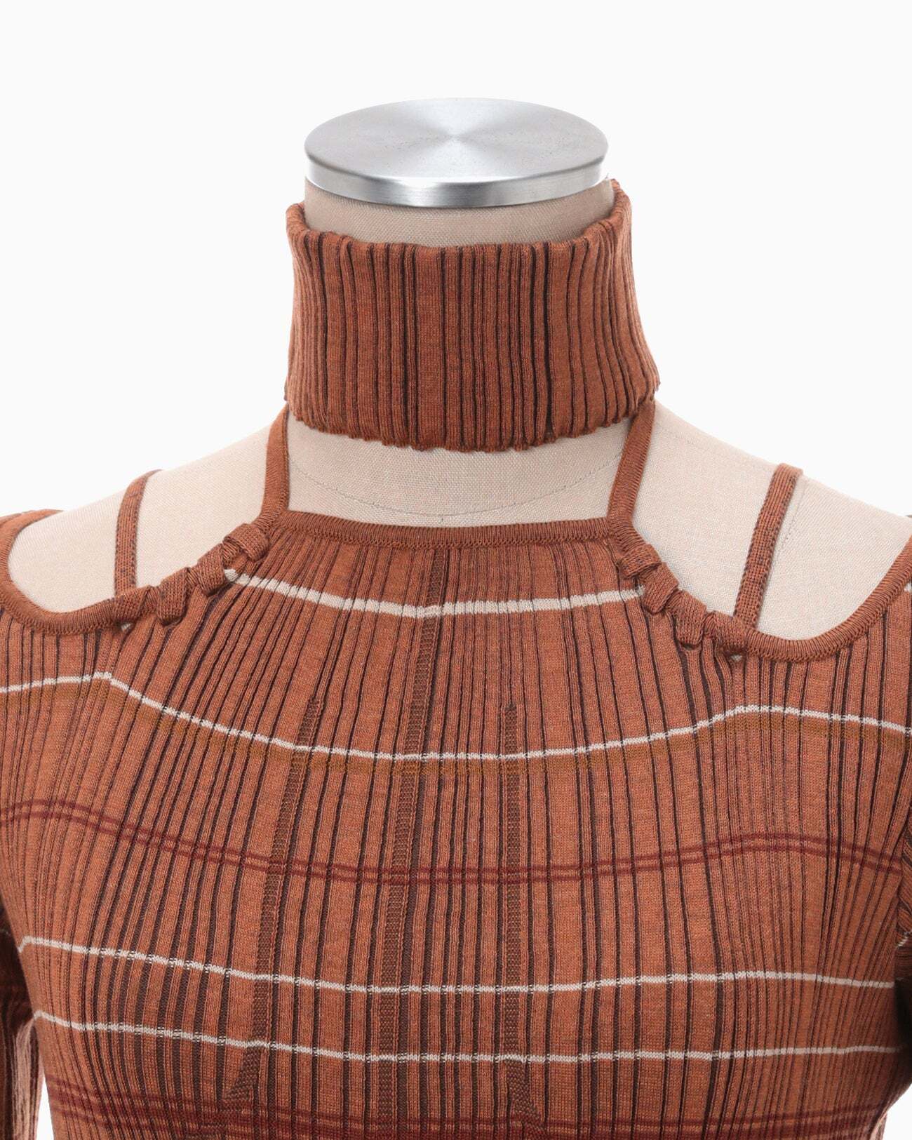 Mame Kurogouchi】Random Ribbed Plaid Knitted Dress With Mame Kurogouchi】Random Ribbed Plaid Knitted Dress With