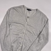 リネン混 MACPHEE マカフィー ハイゲージ ラメ混 ニットカーディガン 1 /シルバー系 レディース