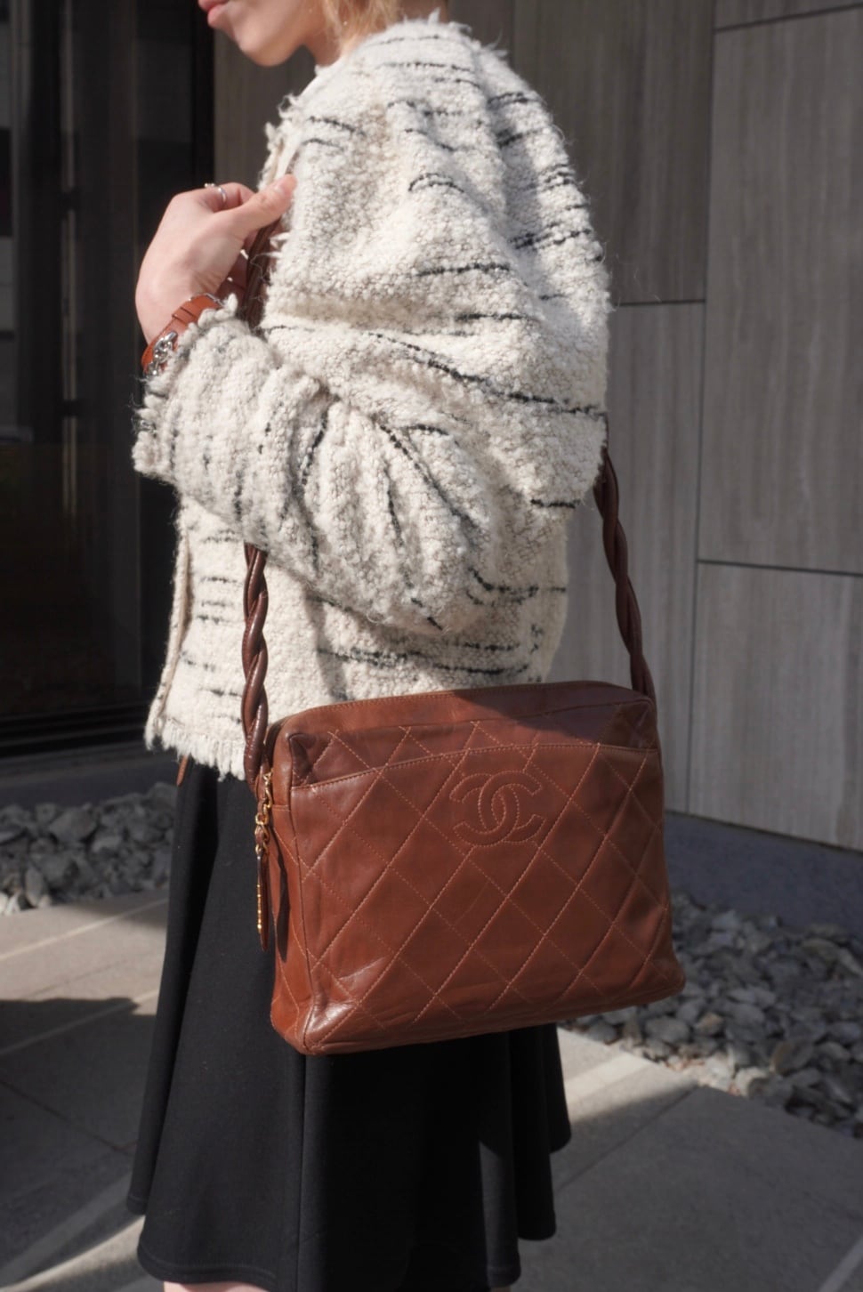 CHANEL シャネル ショルダーバッグ ブラウン ココマーク レザー