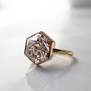 KIRIKO / Smoky Quartz Ring (Hexagon / R165-BS)