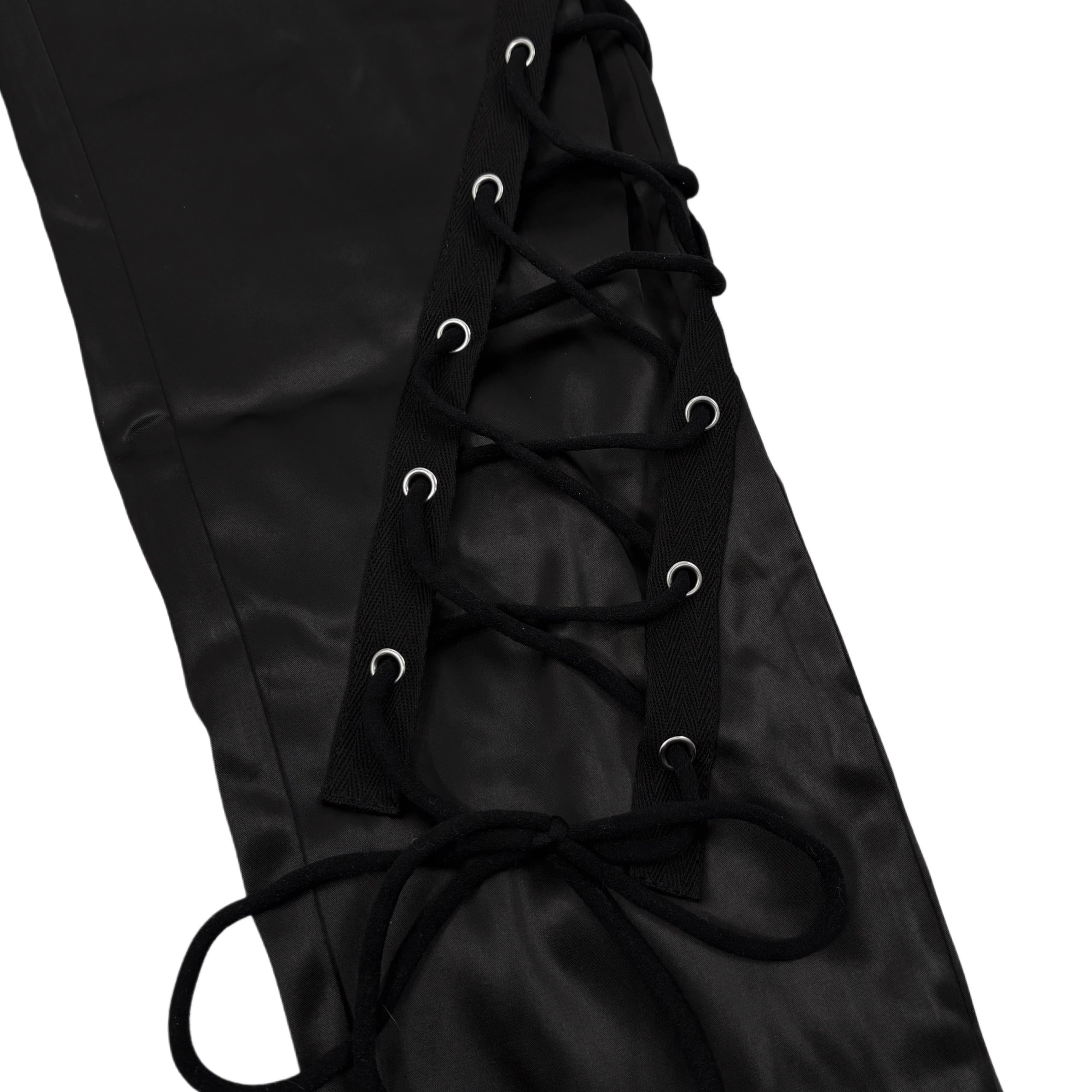 EYE刺繍入り高品質SATIN LACE-UP VISUAL PANTS | NIER CLOTHING
