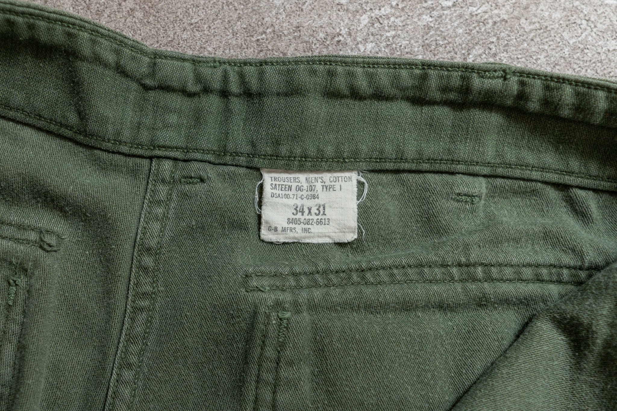 34×31】U.S.Army Utility Trousers OG-107 実物 米軍 ベイカーパンツ