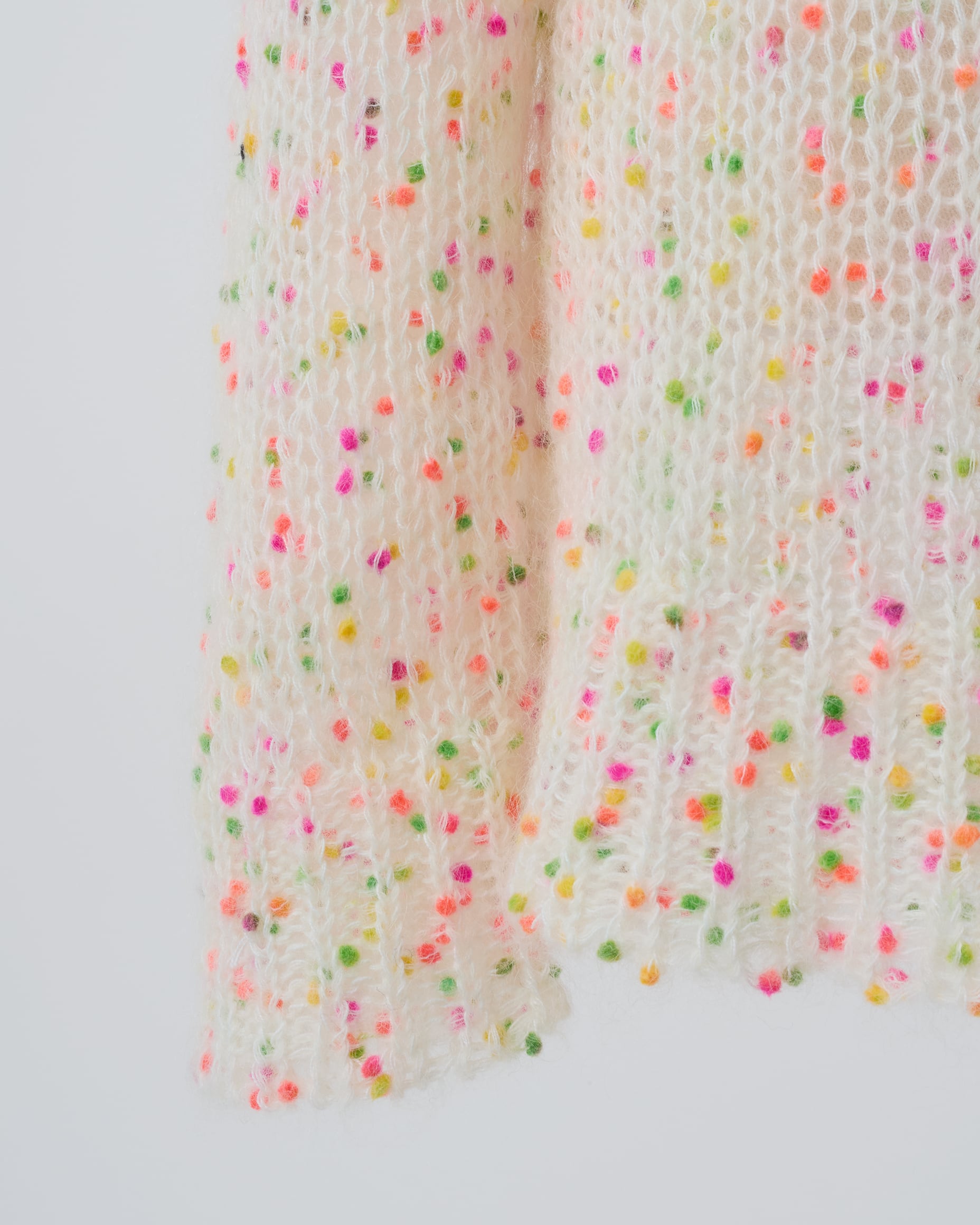 カラフルポンポンニット Sylvian ホワイト | Cygne