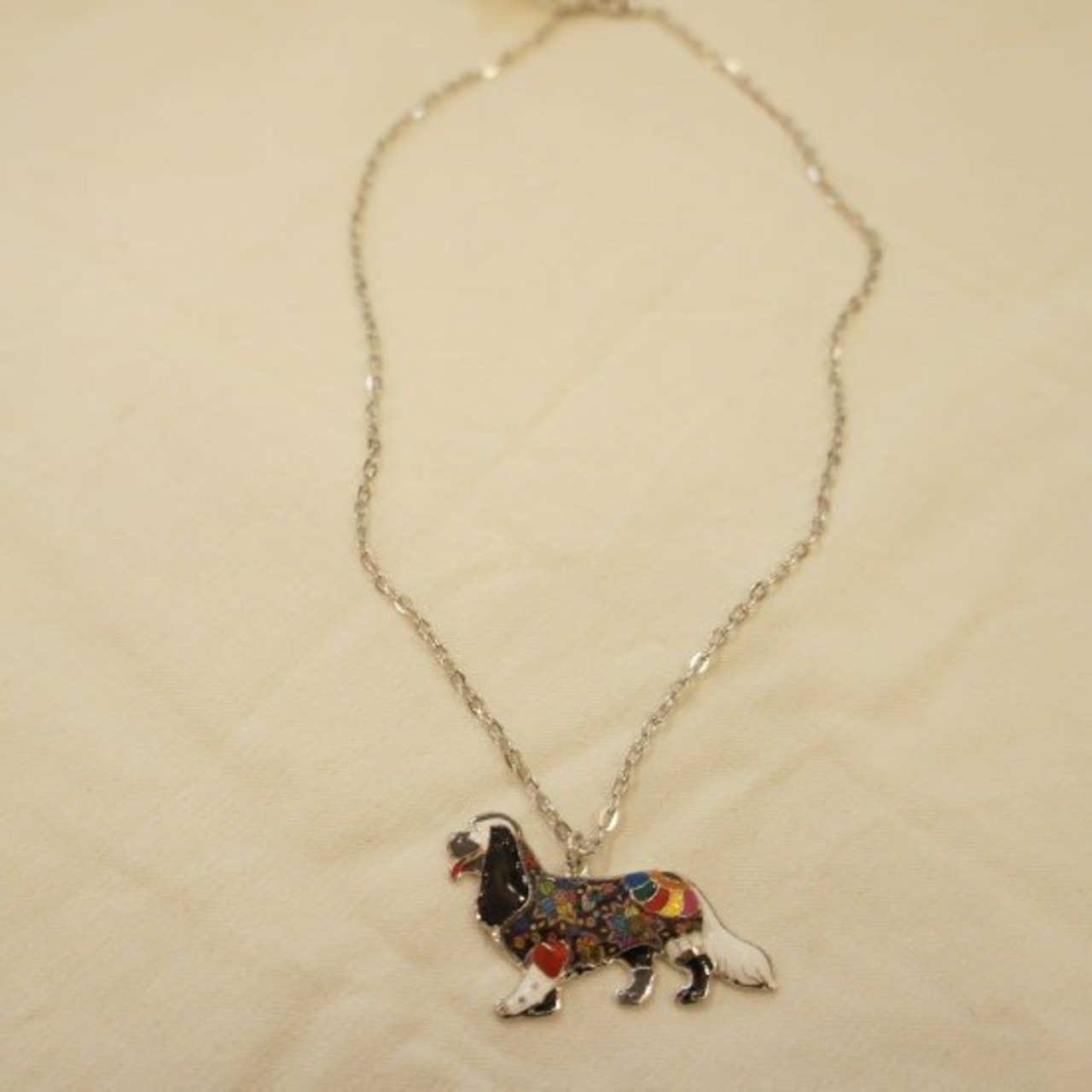 TOPANGA Jewelry　パッチワークアニマルペンダントネックレス　コッカー/3色