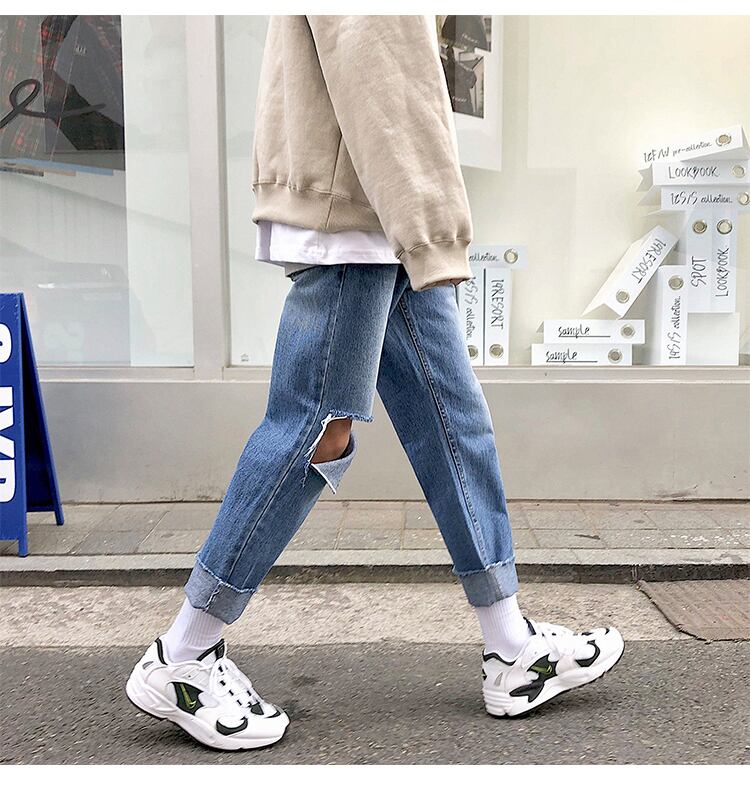 全1色 デニム パンツ ストレート カジュアル 無地 おしゃれ