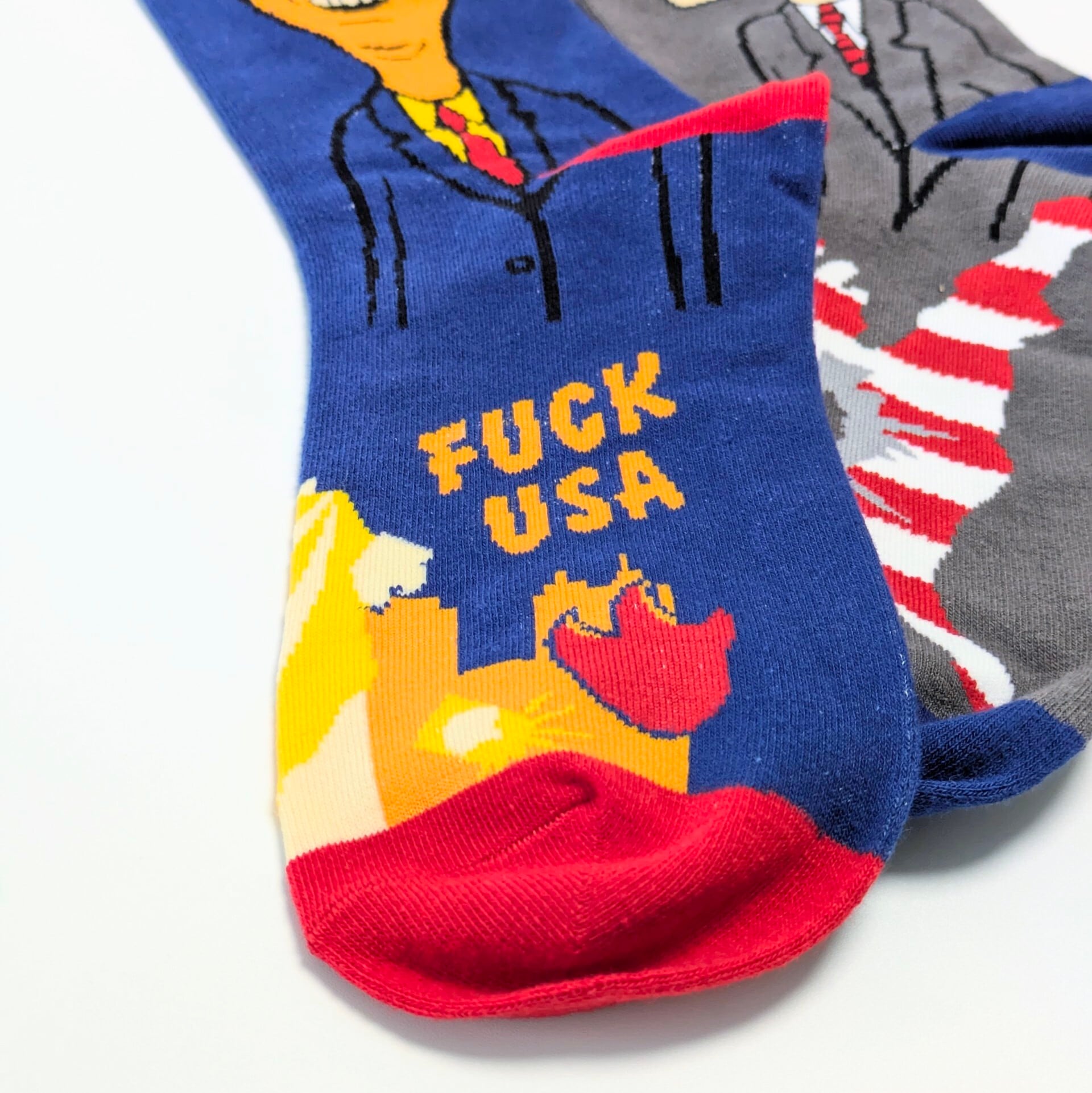 ♧【 crew socks / クルーソックス 】Beavis and Butt-Head（ ビーバス・アンド・バットヘッド ）『 ドナルド・トランプ & ジョー・バイデン / 大統領パロディソックス /  靴下 / ソックス〚アメリカン雑貨 アメトイ〛