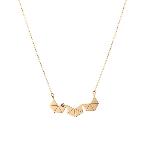 Geometric Triangle Necklace with 1 Stone