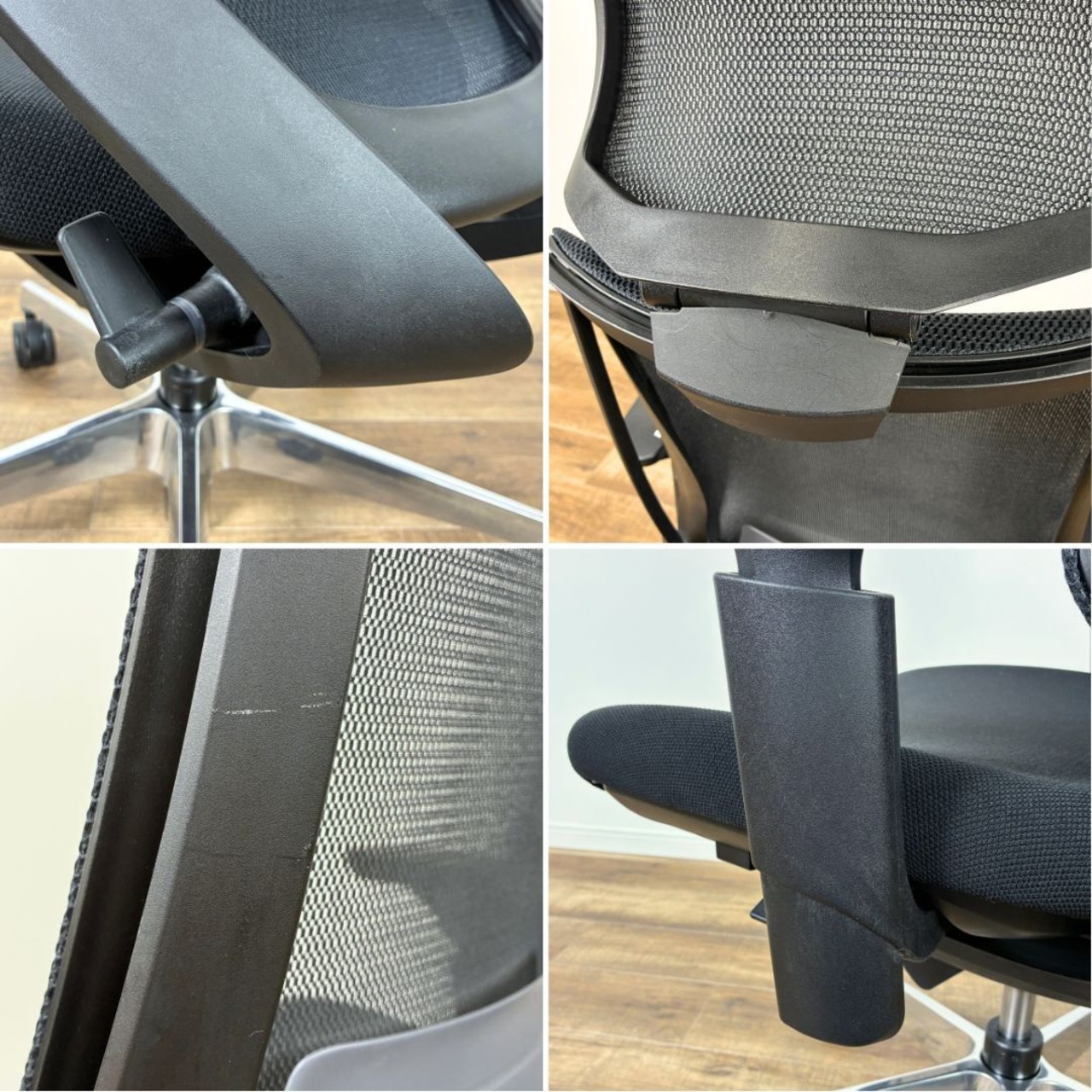 KOKUYO Duora コクヨ デュオラ チェア ブラック 可動肘タイプ アルミ脚 ランバーサポート リクライニング CR-GA3035E6KZE6-W オフィスチェア【中古】【250サイズ】