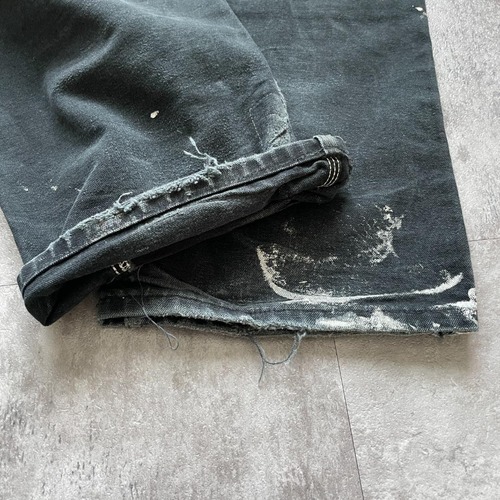 USA生地 ブラック ダブルニー Carhartt B136 BLK 32×32 詳細写真15
