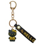 【ロット販売】【6入】ハローキティマスコット付きキーホルダーヒョウ柄BK/BR(8311884)