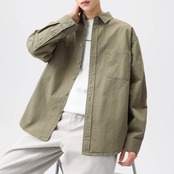 パッチポケット ゆったりシャツ af0371